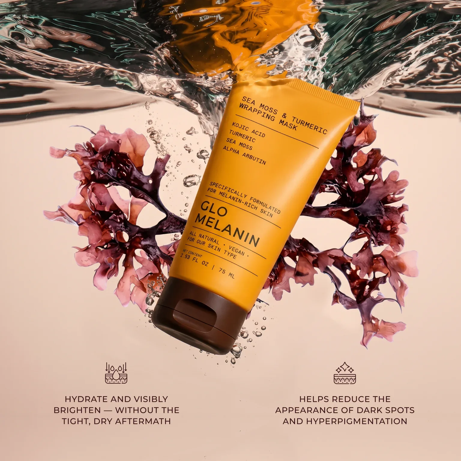 Sea Moss Wrapping Mask with Turmeric & Kojic Acid - Image 3
